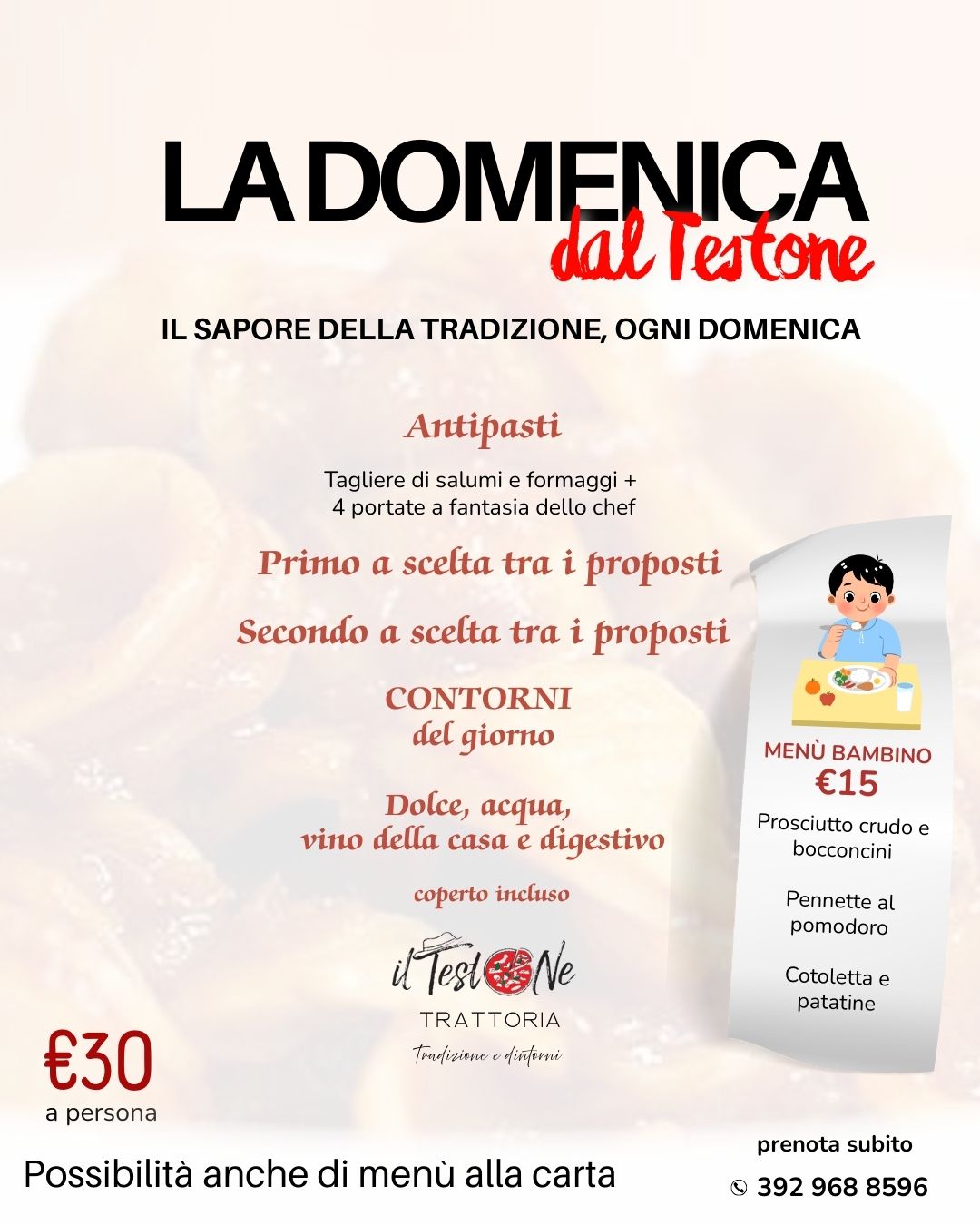 Menu della Domenica Il Testone